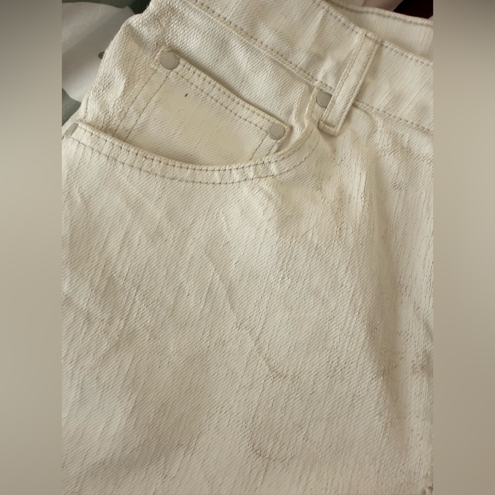 ZARA White Waxed Cracked Jeans Relaxed Fit Size 2 NEW! - Picture 10 of 15